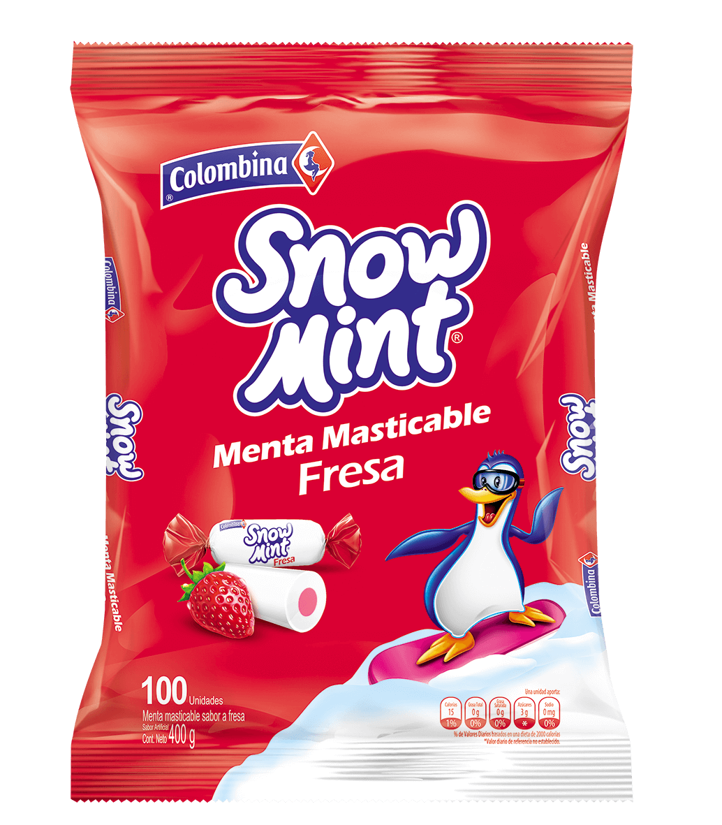 Menta Snow Mint Fresa x100 400g